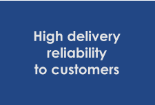 High delivery reliability to customers